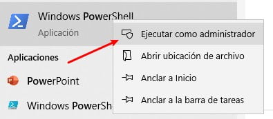 ejecutar power shell como administrador