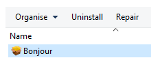 How to uninstall bonjour