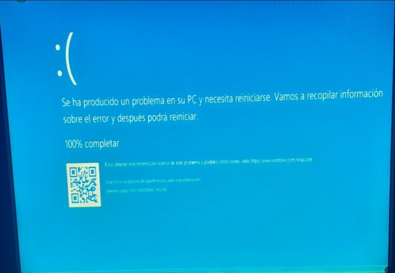 Solución NMI HARDWARE FAILURE en Windows 10