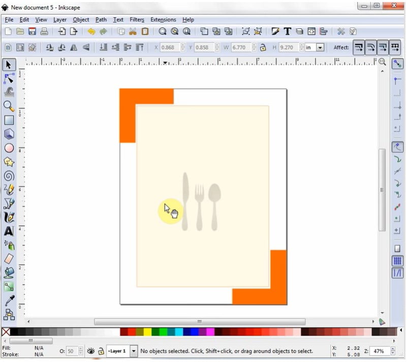 Creación de carta de menú con Inkscape